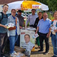 Bild vergrößern:Starke Truppe beim Infostand des CDU-Ortsverbandes Ottersleben/Lemsdorf am 28. Mai 2024. 