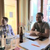 Bild vergrößern:Bei der gemeinsamen Sitzung die Vorsitzenden der CDU-Ortsverbände Diesdorf/Lindenweiler Christoph Kusig und Olvenstedt Vincent Schwenke am 30. Mai 2018 (v.l.n.r.)