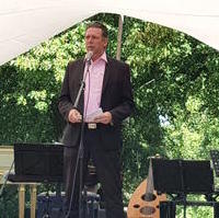 Bild vergrößern:Dr. Sebastian Putz eröffnet das Telemann-Sommerfest am 24. Juni 2023.