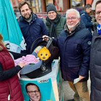 Bild vergrößern:Infostand zur Bundestagswahl des CDU-Ortsverbandes Ostelbien am 07. Februar 2025. 