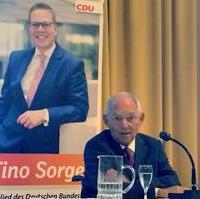 Bild vergrößern:Auf Einladung des Bundestagsabgeordneten Tino Sorge sprach der Bundesfinanzminister Dr. Wolfgang Schäuble MdB am 06. September in Magdeburg unter anderem zur Zukunft Europas.