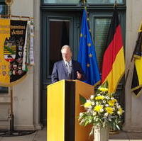 Bild vergrößern:Am 24. Oktober empfing Ministerpräsident Dr. Reiner Haseloff verdiente Schützinnen und Schützen in der Staatskanzlei. 