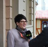 Bild vergrößern:Landtagsabgeordnete Edwina Koch-Kupfer im Interview mit dem MDF 1