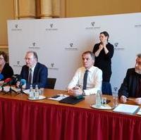 Bild vergrößern:Pressekonferenz der Landesregierung zum Thema Umgang mit COVID-19 am 17. März 2020 in der Staatskanzlei.