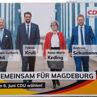 Bild vergrößern:Die gemeinsame Großfläche der Magdeburger CDU-Landtagskandidaten. 
