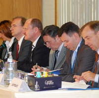 Bild vergrößern:Die Tagungsleitung bei der CDU-Vertreterversammlung zur Auftstellung der Landesliste für die Landtagswahl am 20. März 2011