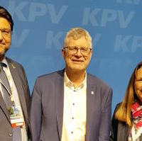 Bild vergrößern:Tobias Krull MdL, Christian Haase MdB und Heike Brehmer MdB am Rande des Kongress kommunal der KPV Deutschland