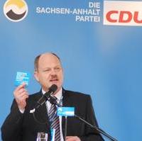 Bild vergrößern:Der CDU-Landesvorsitzende Thomas Webel während eines Redebeitrags bei der Landesvertreterversammlung