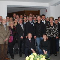 Bild vergrößern:Gruppenphoto vom Besuch der Magdeburger Vertreter bei der Schnitzelparty der CDU/JU Braunschweig
