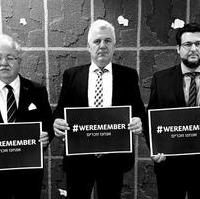 Bild vergrößern:Die Landtagsabgeordneten Stephen Gerhard Stehli, Guido Heuer und Tobias Krull beteiligen sich am Holocaustgedenktag an der Kampagne WeRemember (v.l.n.r.)