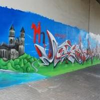 Bild vergrößern:Hier eines der legalen Graffitis die im Rahmen der Aktion „Otto sprüht“ entstanden sind. Dieses findet sich an der Ringbrücke in der Brenneckestr.. Schade das im unmittelbaren Umfeld dieser bemerkenswerten künstlerischen Leistung auch gleich wieder sinnfreie Schmierereien zu beobachten sind. 