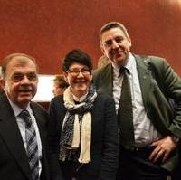 Bild vergrößern:Stadtrat Dr. Klaus Kutschmann (li.), Edwina Koch-Kupfer MdL und Stadtrat Thomas Brestrich während des Neujahrsempfangs der Landeshauptstadt Magdeburg.