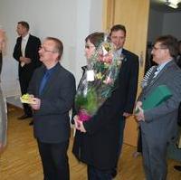 Bild vergrößern:Zum siebzigsten Geburtstag gratulierten Eberhard Seifert (g.l.) auch zahlreiche Parteifreunde. Darunter der CDU/BfM Ratsfraktionsvors. Wigbert Schwenke MdL (2.v.l.)