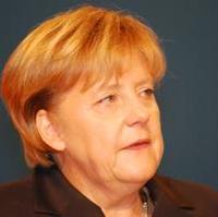 Bild vergrößern:Die wiedergewählte Bundesvorsitzende der CDU Dr. Angela Merkel bei ihrer Rede auf dem 23. Bundesparteitag in Karlsruhe