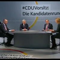 Bild vergrößern:Am 14. Dezember stellten sich die drei bekannten Bewerber um den Vorsitz der CDU Deutschlands einem Online TV-Duell. 