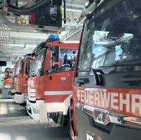 Bild vergrößern:Fahrzeughalle der Feuerwache Süd der Berufsfeuerwehr Magdeburg