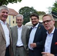 Bild vergrößern:Agro Bördegrün Geschäftsführer Ronald Westphal, DRK-Vorstand Frank Ruth, CDU-Kreisvorsitzender Tobias Krull und Bundestagsabgeordneter Tino Sorge beim traditionellen Sommerfest der GETEC AG (v.l.n.r.)