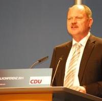 Bild vergrößern:Der CDU-Landevorsitzende Thomas Webel begrüsst die Anwesenden bei der CDU-Regionalkonferenz in Magdeburg