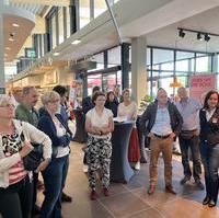 Bild vergrößern:Stadtrat Frank Schuster war heute (24.05) bei der Eröffnung des neuen REWE Markt Hopfenbreite. 