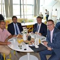 Bild vergrößern:Bei der Eröffnung (31.08.17) des IKEA Einrichtungshaus Magdeburg gab es vor der Eröffnung ein Begrüßungsfrühstück mit dabei, Stadtrat Matthias Boxhorn, CDU Kreisvorsitzender Tobias Krull MdL, Stadtratsvorsitzender Andreas Schumann MdL und Tino Sorge MdB (v.l.n.r)
