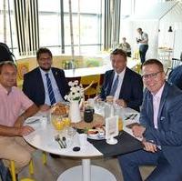 Bild vergrößern:Bei der Eröffnung (31.08.17) des IKEA Einrichtungshaus Magdeburg gab es vor der Eröffnung ein Begrüßungsfrühstück mit dabei, Stadtrat Matthias Boxhorn, CDU Kreisvorsitzender Tobias Krull MdL, Stadtratsvorsitzender Andreas Schumann MdL und Tino Sorge MdB (v.l.n.r)