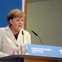 Bild vergrößern:Die Bundesvorsitzende und Bundeskanzlerin Dr. Angela Merkel bei ihre Rede bei der Konferenz der CDU-Kreisvorsitzenden in der CDU-Zentrale dem Konrad-Adenauer-Haus