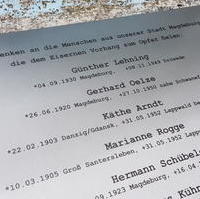 Bild vergrößern:Ein Teil des Gedenktafel für die Opfer des Eisernen Vorhangs die am 11. September in Magdeburg enthüllt wurde.