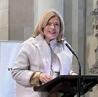 Bild vergrößern:Die Bundestagspräsidentin Julia Klöckner sprach am 13. April auf Einladung den Vereins Verantwortung und Werte im Magdeburger Dom. 