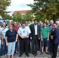 Bild vergrößern:Einige der CDU/JU-Mitglieder die gegen die NPD-Veranstaltung in Magdeburg friedlich protestierten