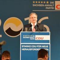 Bild vergrößern:Ministerpräsident Dr. Reiner Haseloff MdL bei seiner Rede auf CDU-Landesparteitag 
