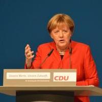 Bild vergrößern:Die wiedergewählte CDU-Bundesvorsitzende Dr. Angela Merkel MdB bei ihrer Rede auf dem 29. Bundesparteitag der CDU Deutschland am 06. Dezember 2016