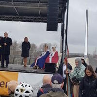 Bild vergrößern:Eröffnung des Strombrückenzuges mit Ministerpräsident Dr. Reiner Haseloff am 21.03.24.