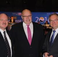 Bild vergrößern:Am Rande des letzten Landesparteitag der CDU Sachsen-Anhalt CDU-Landesvorsitzender Thomas Webel, Bundesminister Peter Altmaier und Ministerpräsident Dr. Reiner Haseloff (v.l.n.r.)