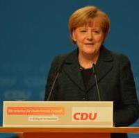 Bild vergrößern:Die mit fast 97% als CDU-Bundesvorsitzende wiedergewählte Dr. Angela Merkel bei einer ihrer Redebeiträge auf dem 27. Bundesparteitag der CDU Deutschlands.