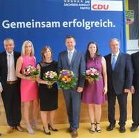 Bild vergrößern:Die gewählten Kandidaten der CDU Sachsen-Anhalt zur Europawahl mit dem Spitzenkandidaten Sven Schulze MdEP (5.v.l.) mit der Spitzen der Landespartei am 26. Mai in Möckern.