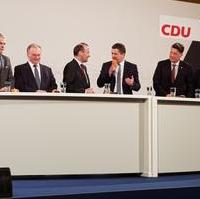 Bild vergrößern:Podium beim Europagespräch der CDU Sachsen-Anhalt am 11. März 2019 in Halle/Saale.