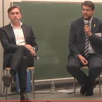 Bild vergrößern:Staatssekretär Thomas Wünsch und der CDU-Landtagsabgeordnete Tobias Krull bei einer Podiumsdiskussion zum Thema Entwicklungspolitik am 07. Oktober 2020. (v.l.n.r.). 