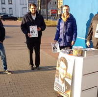 Bild vergrößern:Infostand zur OB-Wahl des Ortsverbandes Südost am 11. März 2022.