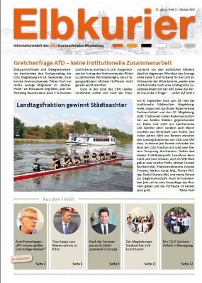 Unter https://www.cdu-magdeburg.de/upload/kreisverband/dokumente/elbkurier/2019-03.pdf findet man die neue Ausgabe des Elbkuriers