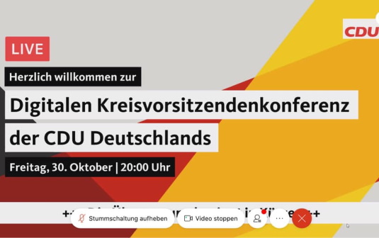 Am 30. Oktober lud die CDU zu einer digitalen Kreisvorsitzendenkonferenz ein. 