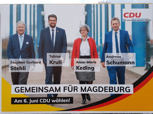 Die gemeinsame Großfläche der Magdeburger CDU-Landtagskandidaten. 