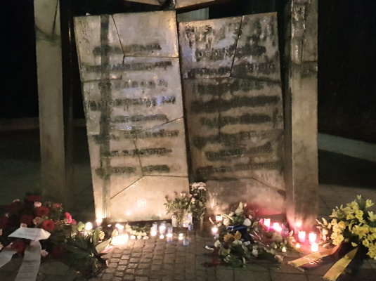 Gedenkveranstaltung an die Reichspogromnacht vor 83 Jahren am 09. November. 