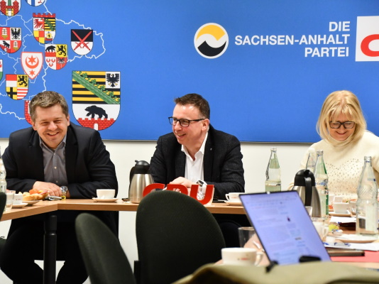 Die Sitzungsleitung beim Treffen der Landesvereinigung am 02. März in Magdeburg.