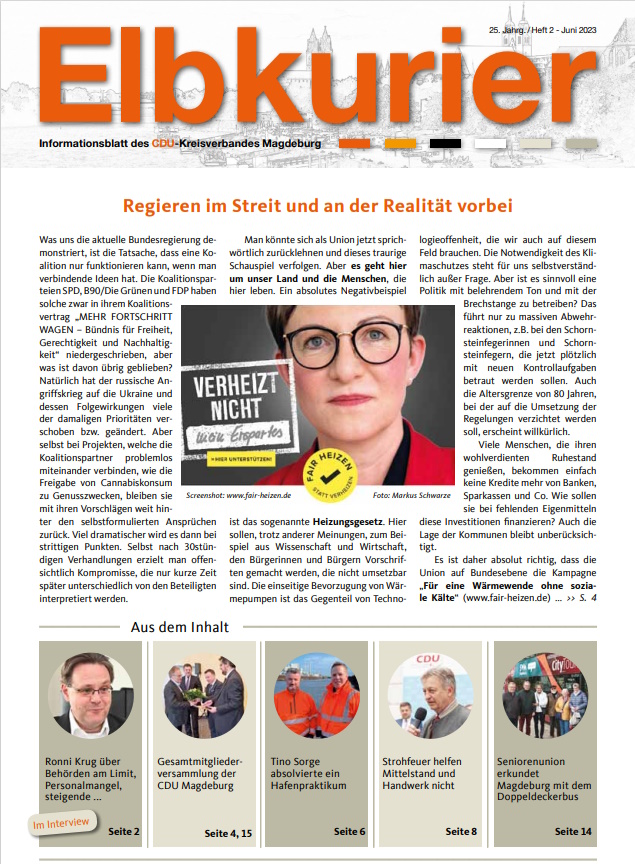 In der aktuellen Ausgabe des Elbkuriers gibt es unter anderem ein Interview mit dem neuen Beigeordneten Ronni Krug.