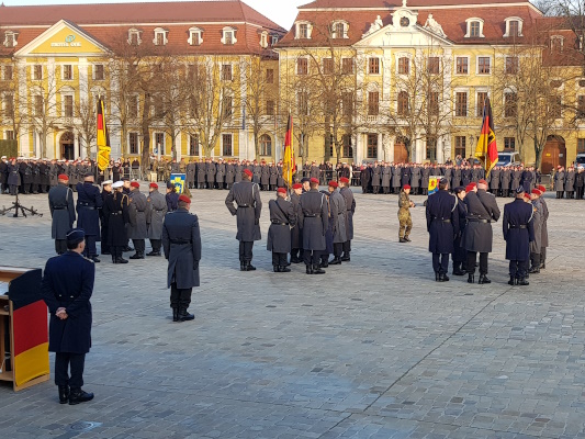 Öffentliches Gelöbnis der Bundeswehr auf dem Magdeburger Domplatz am 28. Februar 2024.