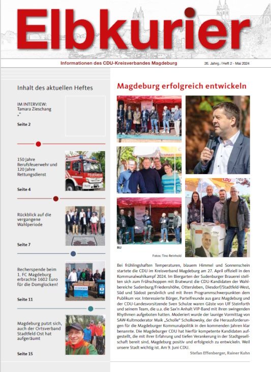 Die Ausgabe 02/2024 der Magdeburger CDU-Zeitschrift \\\