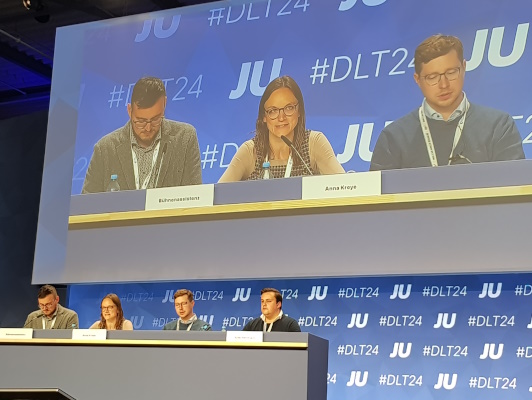 Die Landesvorsitzende der Junge Union Sachsen-Anhalt, Anna Kreye, beim JU-Deutschlandtag am 26. Oktober. 