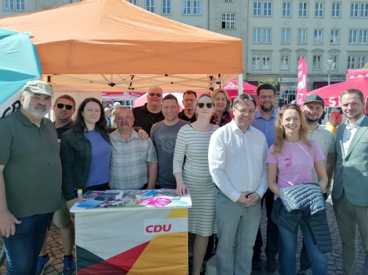 Infostand zum Tag der Internationalen Tag der Arbeit