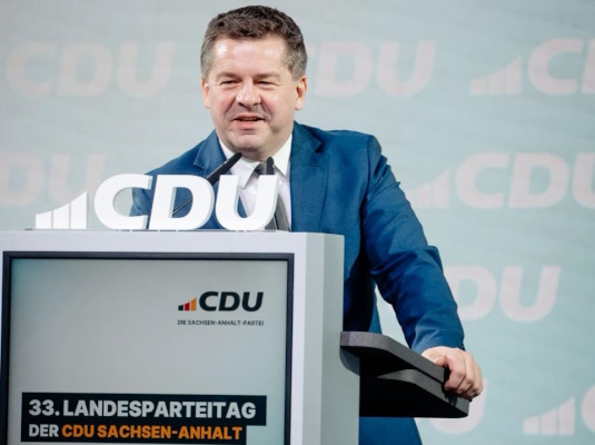 Der wiedergewählte CDU-Landesvorsitzende Sven Schulze (Foto Steffen Boettcher)
