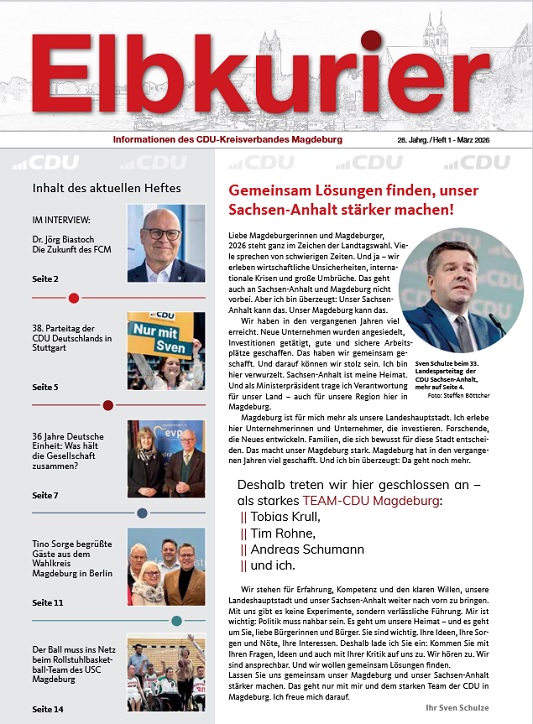 Die Ausgabe 01/2026 des Elbkuriers ist jetzt unter https://t1p.de/iwtsa verfügbar.